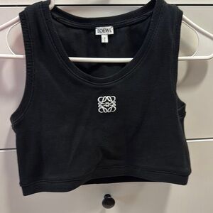 Loewe Black Sleeveless Fitted Crop Tank Top